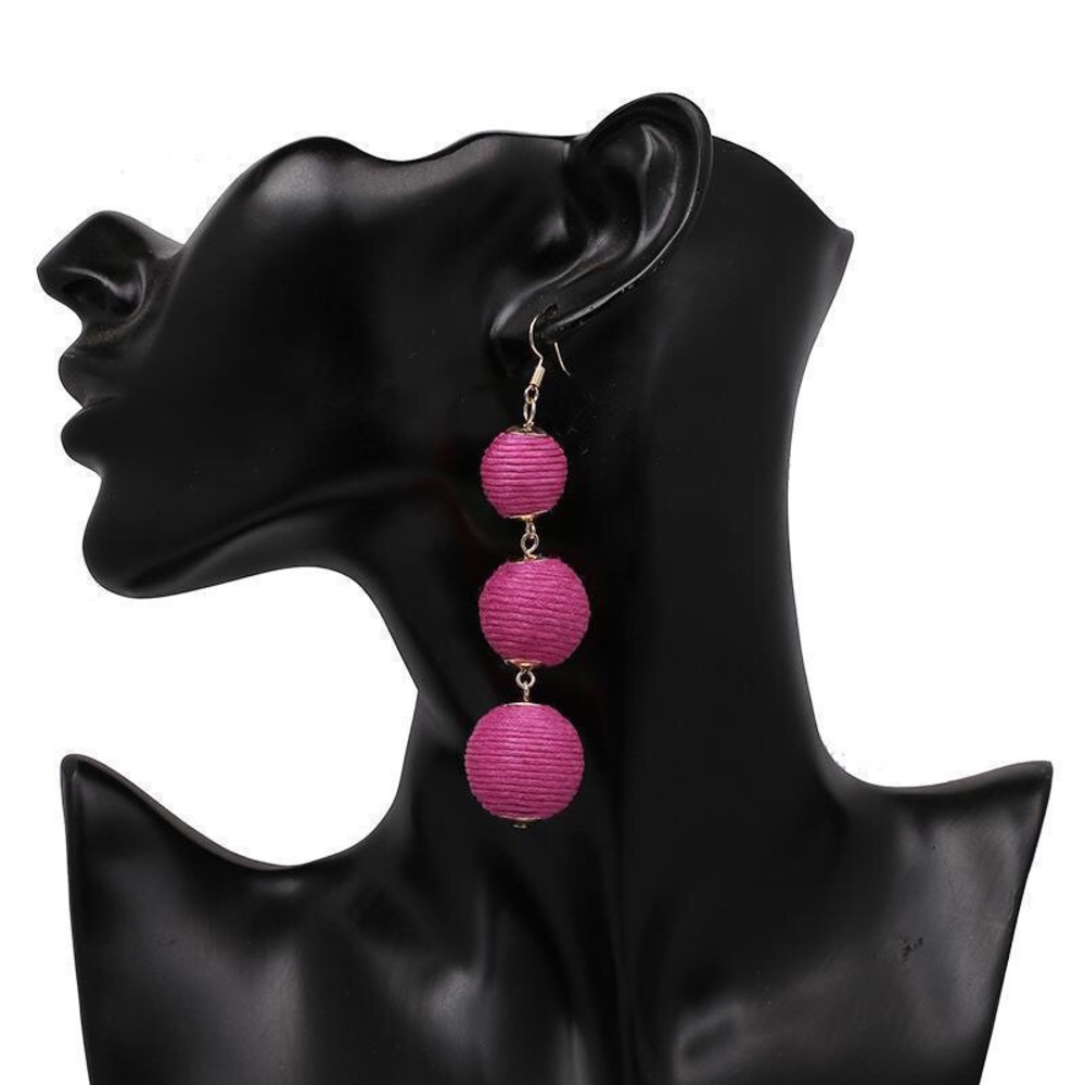Pink bobble earrings